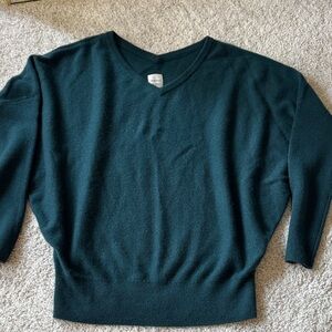 Maeve Dark Green V-Neck Sweater